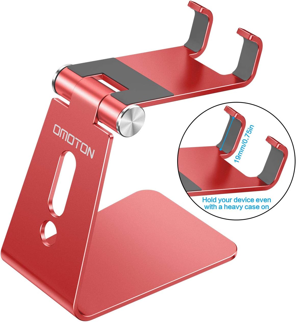C2 Adjustable Aluminum Cell Phone Stand with Charging Cutout, Silver