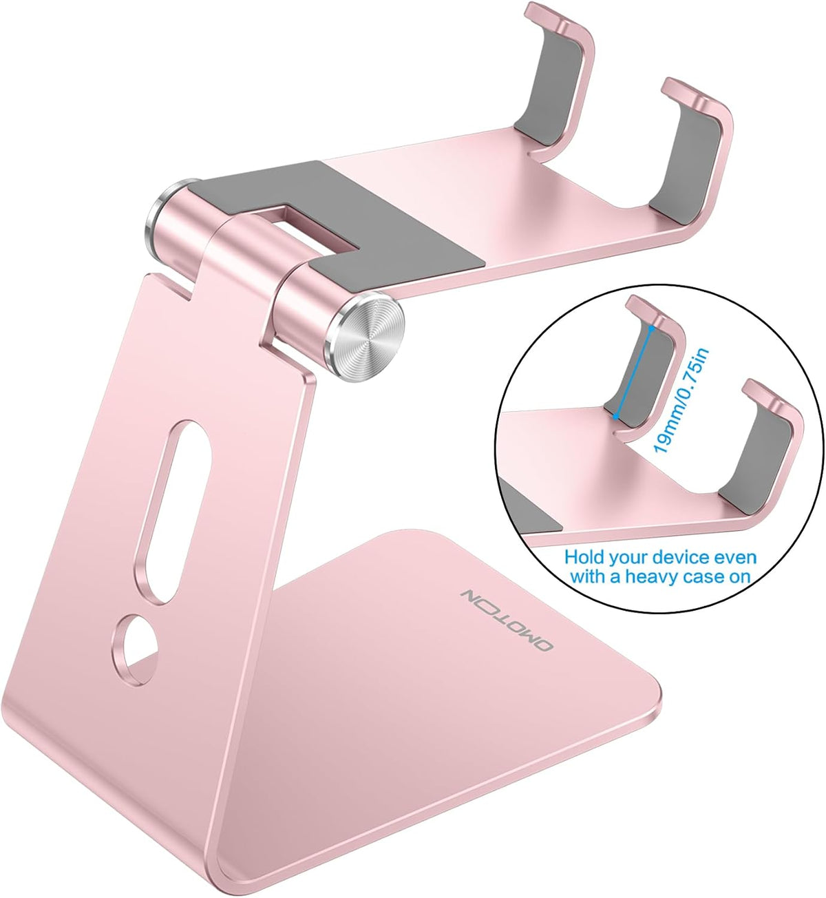 C2 Adjustable Aluminum Cell Phone Stand with Charging Cutout, Silver
