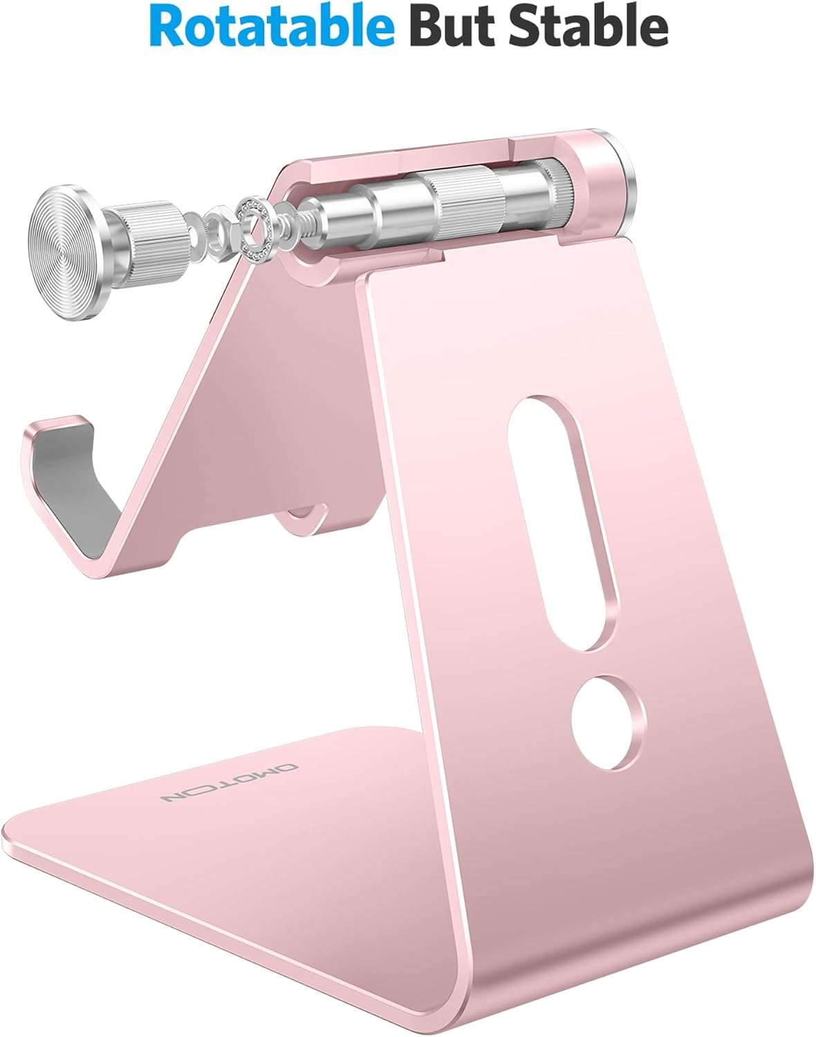 C2 Adjustable Aluminum Cell Phone Stand with Charging Cutout, Silver