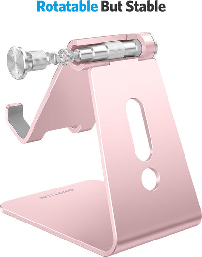 C2 Adjustable Aluminum Cell Phone Stand with Charging Cutout, Silver
