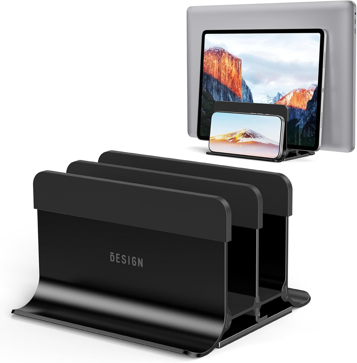 LS13 Vertical Laptop Stand Holder for Desk, 4 in 1 Desktop Stand Holder for Laptops, Tablets, Smart Phones
