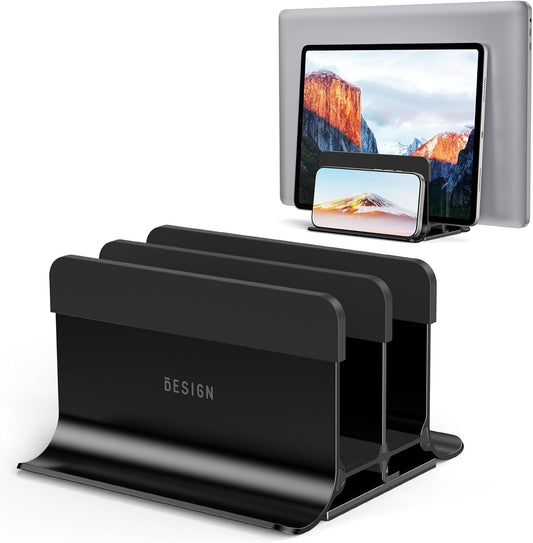 LS13 Vertical Laptop Stand Holder for Desk, 4 in 1 Desktop Stand Holder for Laptops, Tablets, Smart Phones