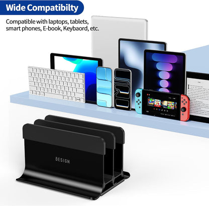 LS13 Vertical Laptop Stand Holder for Desk, 4 in 1 Desktop Stand Holder for Laptops, Tablets, Smart Phones