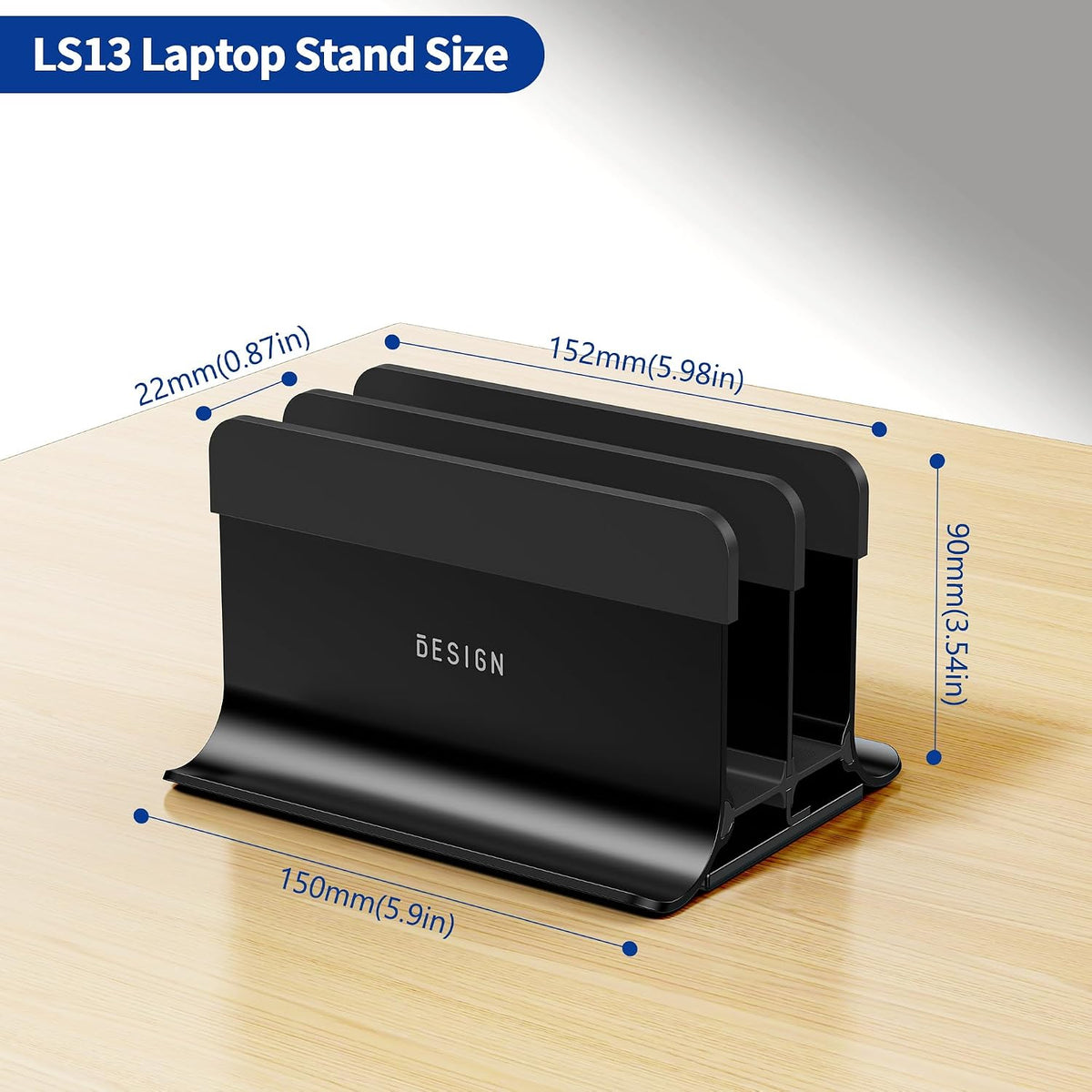 LS13 Vertical Laptop Stand Holder for Desk, 4 in 1 Desktop Stand Holder for Laptops, Tablets, Smart Phones