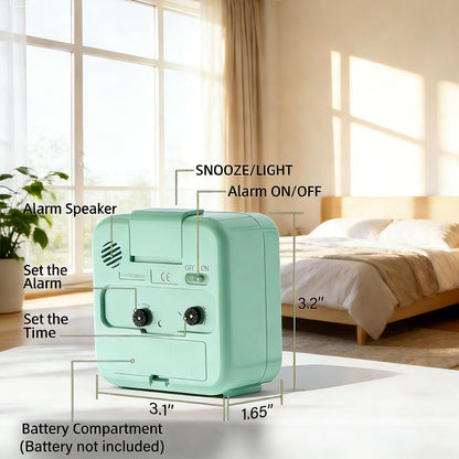 Analog Alarm Clock, Silent No Ticking Battery Operated Travel Alarm Clock with Night Light, Snooze, Loud Alarm, Luminous, Quiet Small Desk Clock for Bedrooms Deep Sleeper Adults Kids, Easy Set