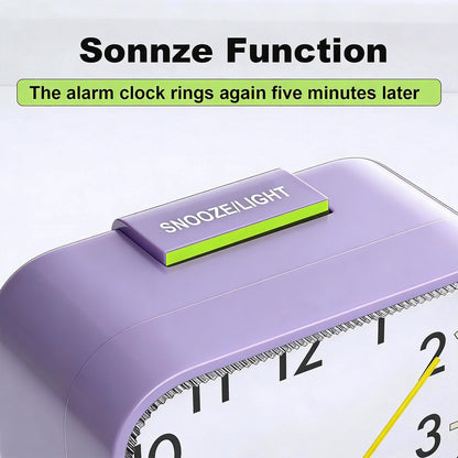 Analog Alarm Clock, Silent No Ticking Battery Operated Travel Alarm Clock with Night Light, Snooze, Loud Alarm, Luminous, Quiet Small Desk Clock for Bedrooms Deep Sleeper Adults Kids, Easy Set