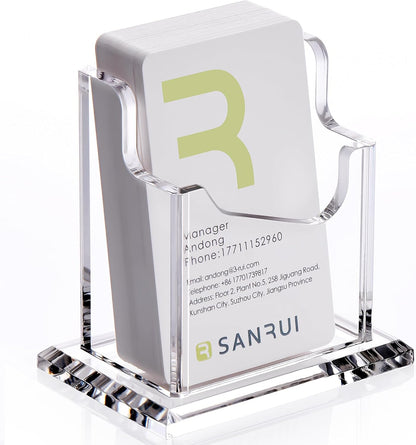 Acrylic Business Card Holder for Desk, Clear Vertical Card Organizer