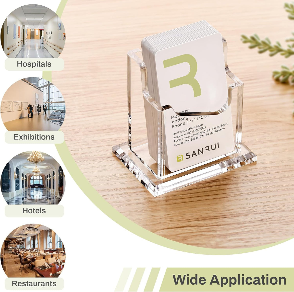Acrylic Business Card Holder for Desk, Clear Vertical Card Organizer
