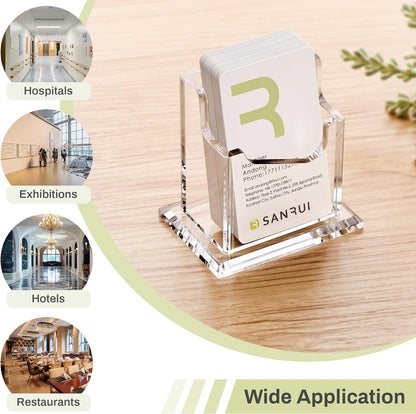 Acrylic Business Card Holder for Desk, Clear Vertical Card Organizer