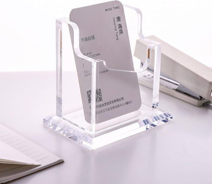 Acrylic Business Card Holder for Desk, Clear Vertical Card Organizer