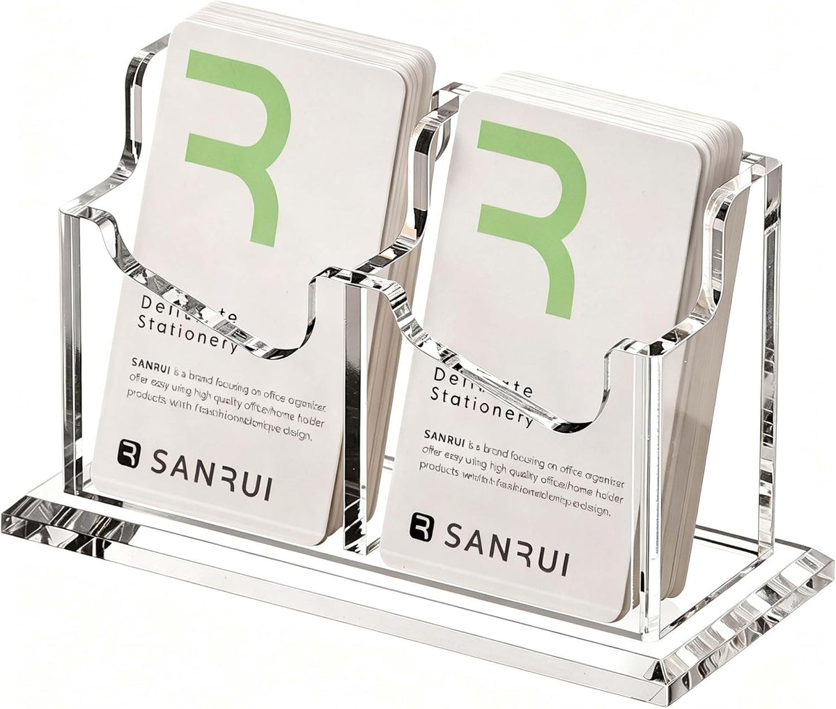 Acrylic Business Card Holder for Desk, Clear Vertical Card Organizer