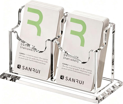 Acrylic Business Card Holder for Desk, Clear Vertical Card Organizer