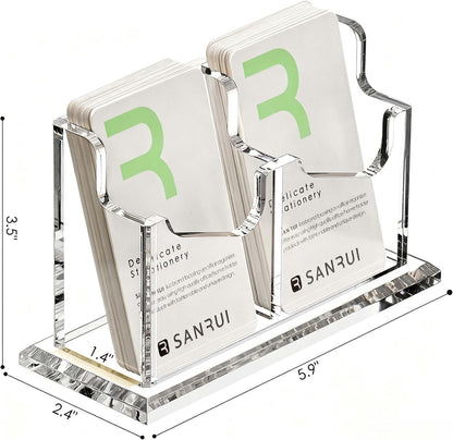 Acrylic Business Card Holder for Desk, Clear Vertical Card Organizer