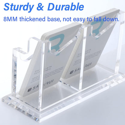Acrylic Business Card Holder for Desk, Clear Vertical Card Organizer