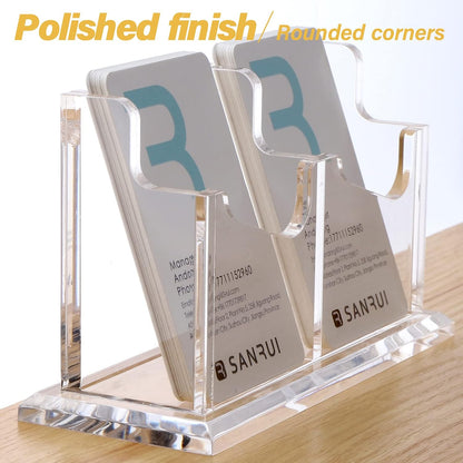 Acrylic Business Card Holder for Desk, Clear Vertical Card Organizer