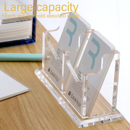 Acrylic Business Card Holder for Desk, Clear Vertical Card Organizer