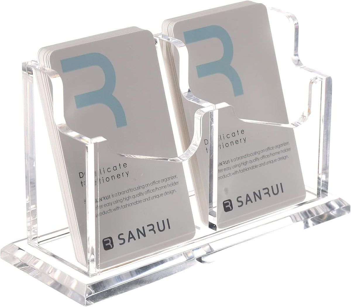 Acrylic Business Card Holder for Desk, Clear Vertical Card Organizer
