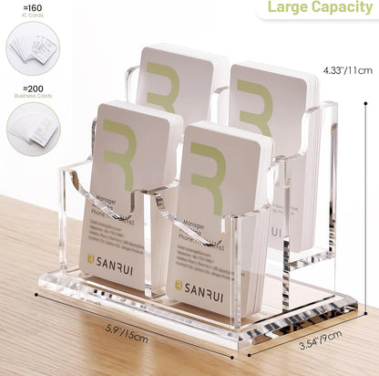 Acrylic Business Card Holder for Desk, Clear Vertical Card Organizer