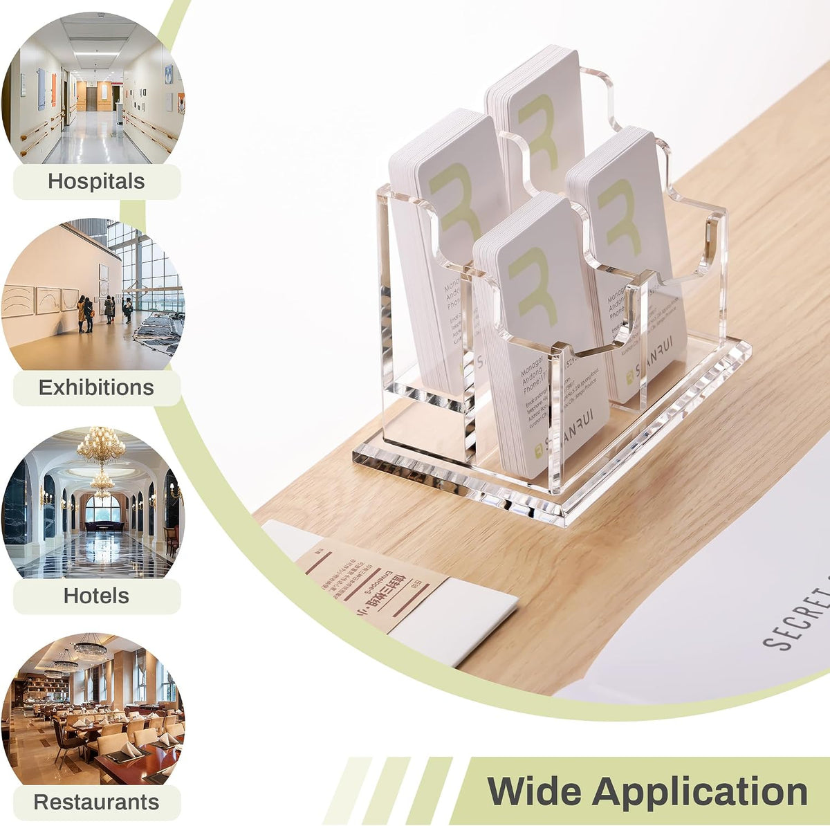 Acrylic Business Card Holder for Desk, Clear Vertical Card Organizer