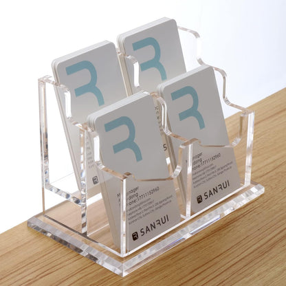 Acrylic Business Card Holder for Desk, Clear Vertical Card Organizer