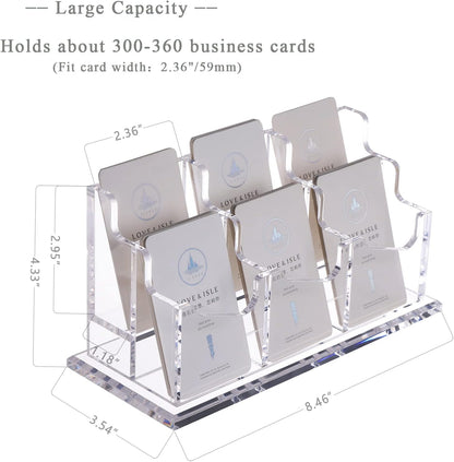 Acrylic Business Card Holder for Desk, Clear Vertical Card Organizer