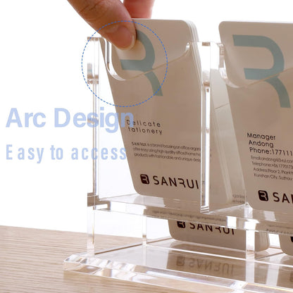 Acrylic Business Card Holder for Desk, Clear Vertical Card Organizer