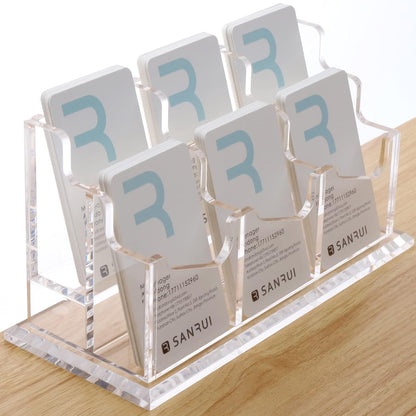 Acrylic Business Card Holder for Desk, Clear Vertical Card Organizer