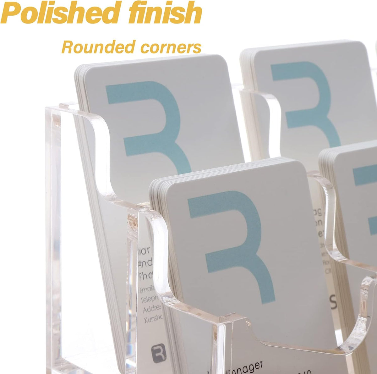 Acrylic Business Card Holder for Desk, Clear Vertical Card Organizer