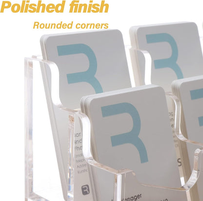 Acrylic Business Card Holder for Desk, Clear Vertical Card Organizer