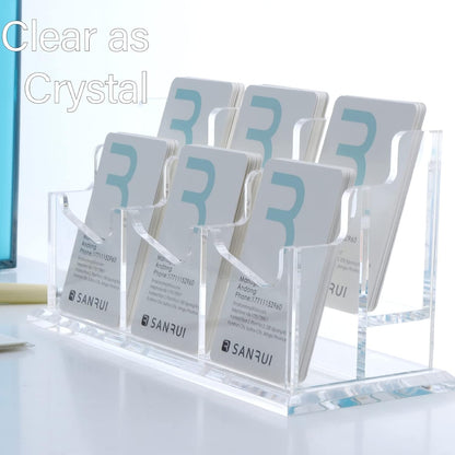 Acrylic Business Card Holder for Desk, Clear Vertical Card Organizer