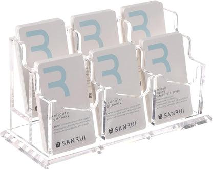Acrylic Business Card Holder for Desk, Clear Vertical Card Organizer