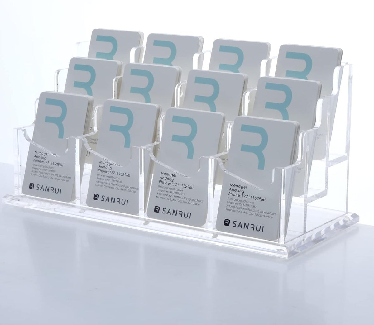 Acrylic Business Card Holder for Desk, Clear Vertical Card Organizer