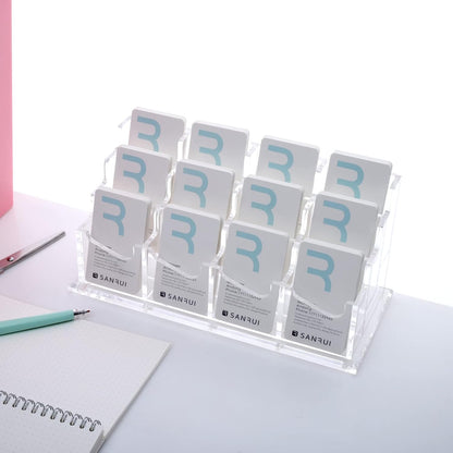 Acrylic Business Card Holder for Desk, Clear Vertical Card Organizer