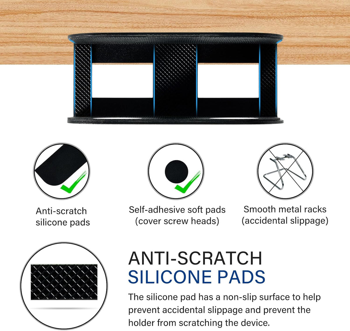 Under Desk Laptop Mount, Metal Under Desk Storage Holder, Black