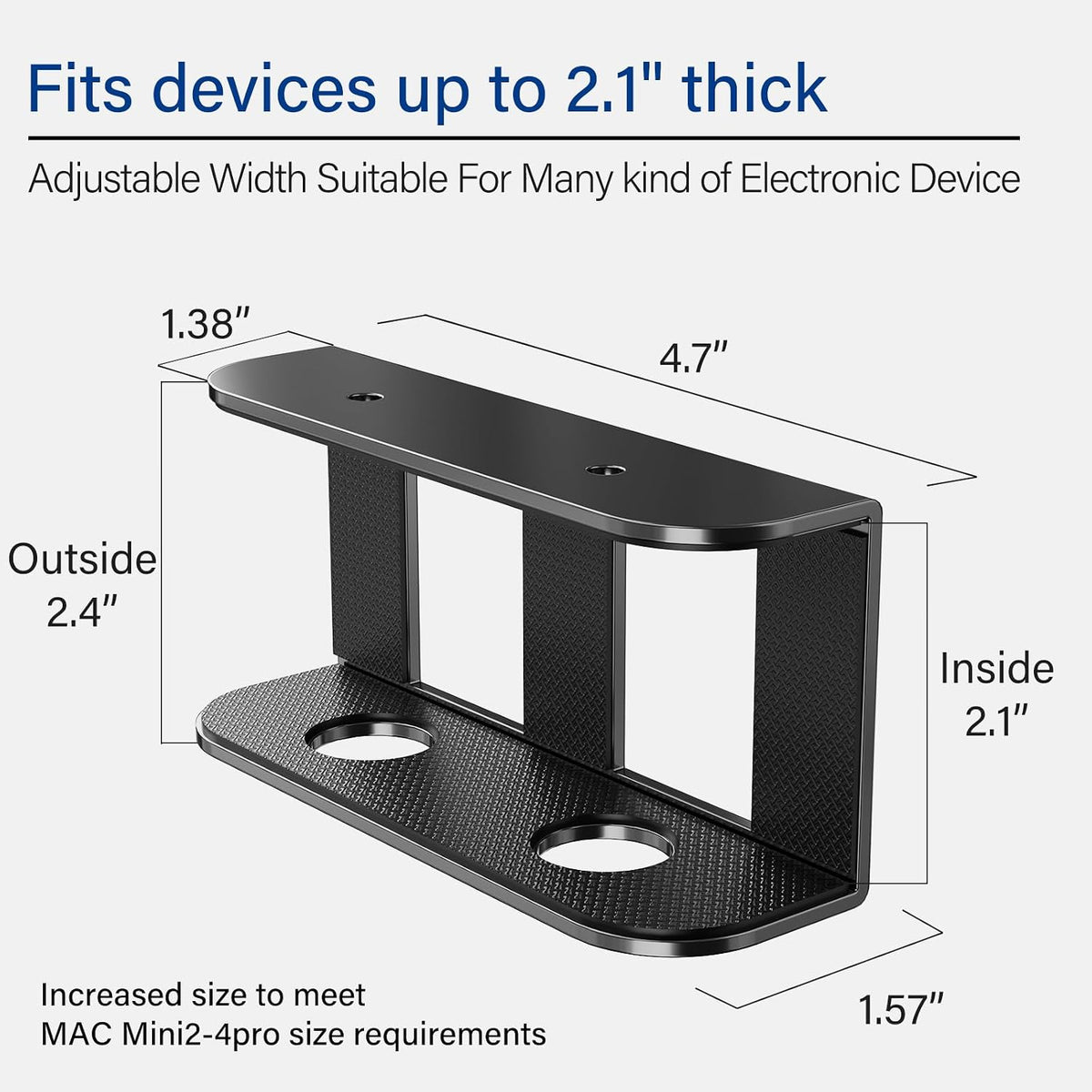 Under Desk Laptop Mount, Metal Under Desk Storage Holder, Black