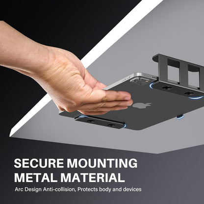 Under Desk Laptop Mount, Metal Under Desk Storage Holder, Black
