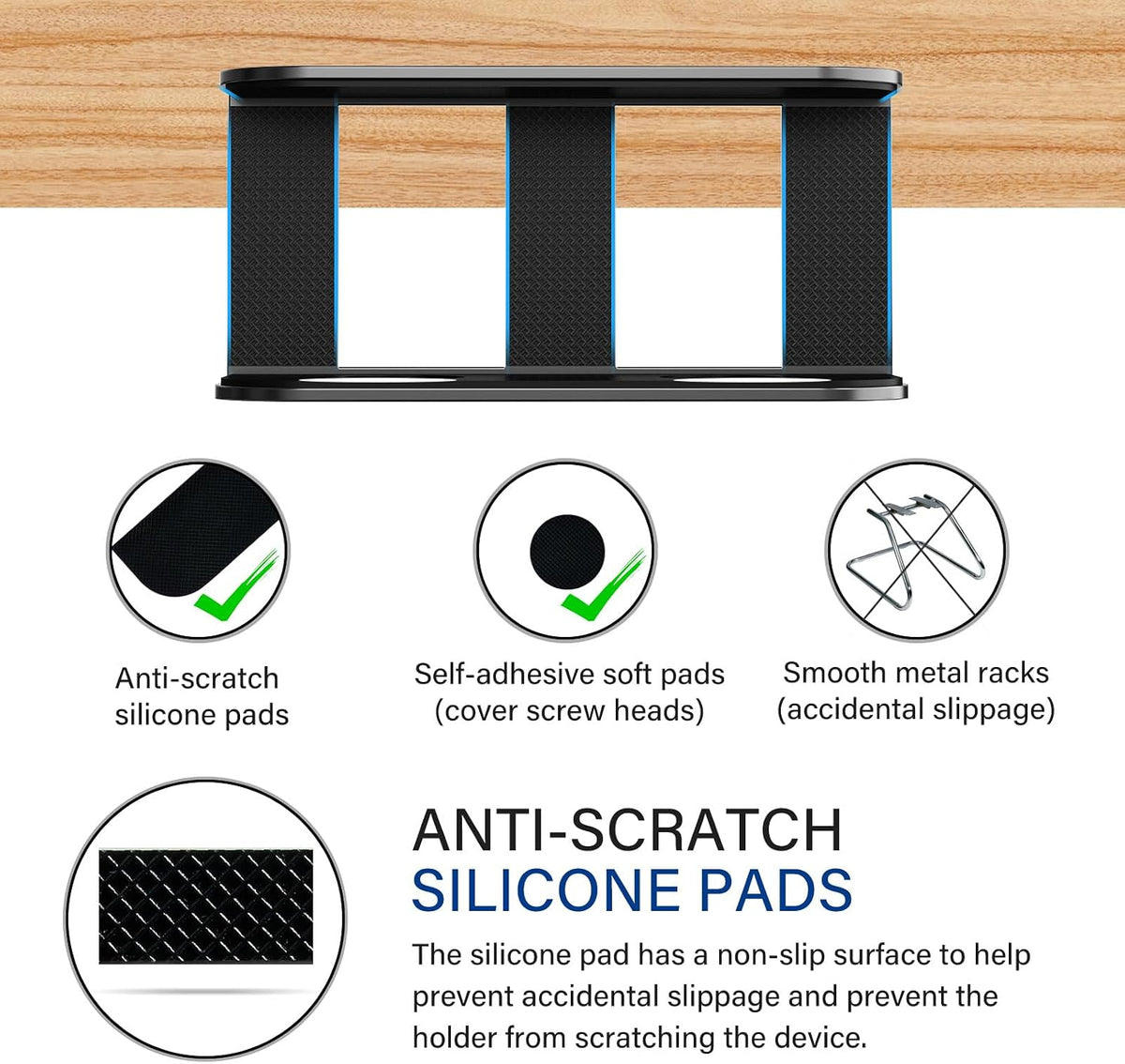 Under Desk Laptop Mount, Metal Under Desk Storage Holder, Black