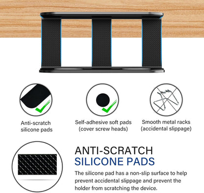 Under Desk Laptop Mount, Metal Under Desk Storage Holder, Black