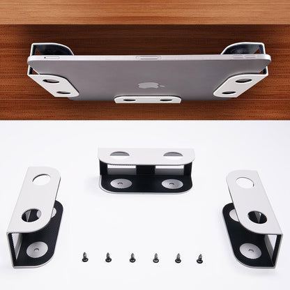 Under Desk Laptop Mount, Metal Under Desk Storage Holder, Black
