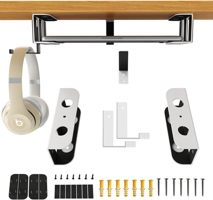 Under Desk Laptop Mount, Metal Under Desk Storage Holder, Black