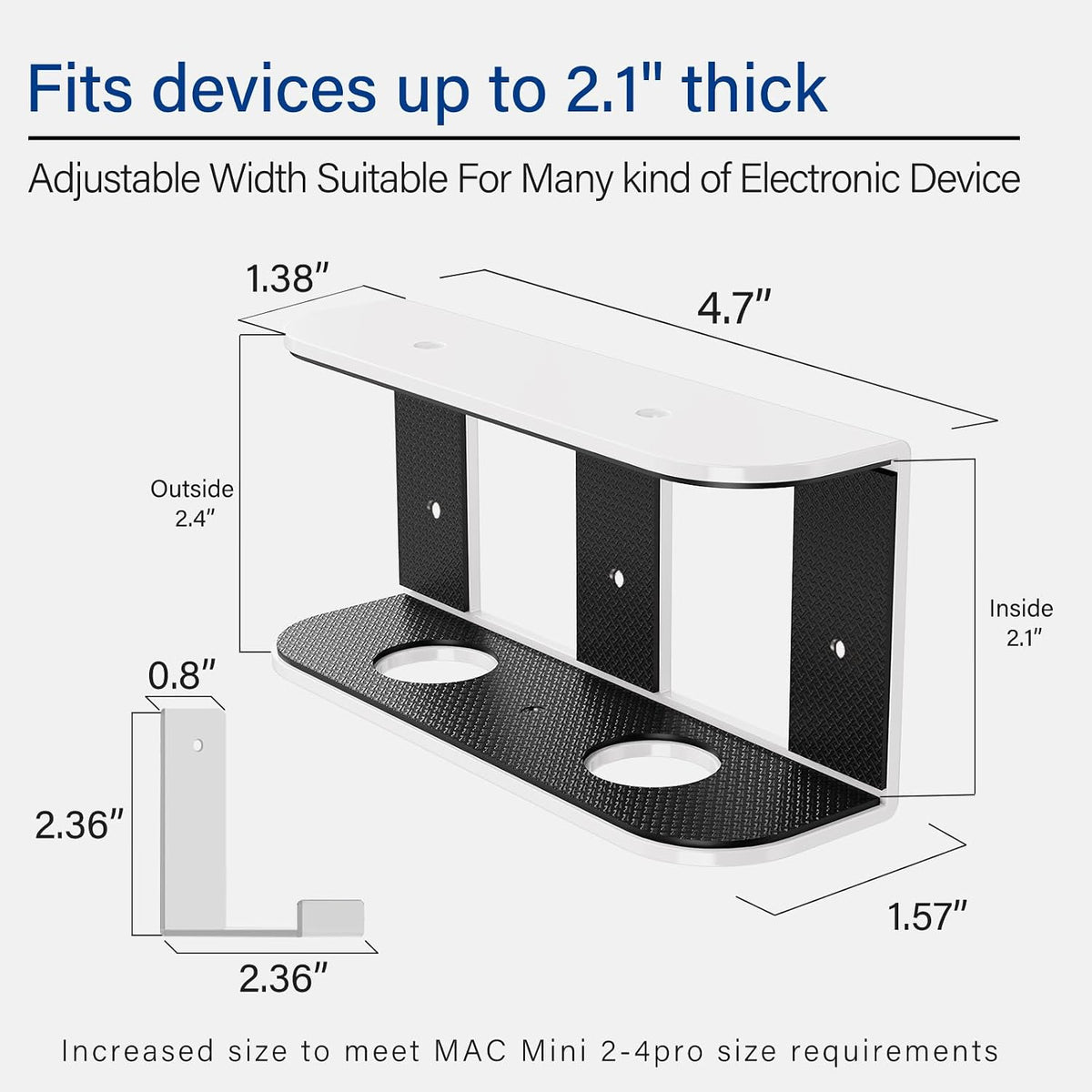 Under Desk Laptop Mount, Metal Under Desk Storage Holder, Black