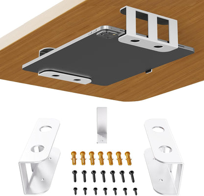 Under Desk Laptop Mount, Metal Under Desk Storage Holder, Black