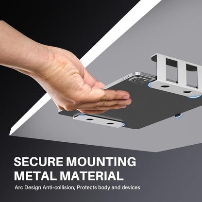 Under Desk Laptop Mount, Metal Under Desk Storage Holder, Black