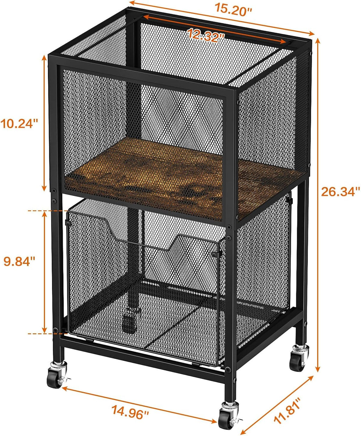 Rolling File Cabinet with Adjustable Dividers, Mobile Filing Cabinet with Storage Drawer on Lockable Wheels, Hanging File Organizer Beside Under Desk for Office, Home, White（Patent Pending）