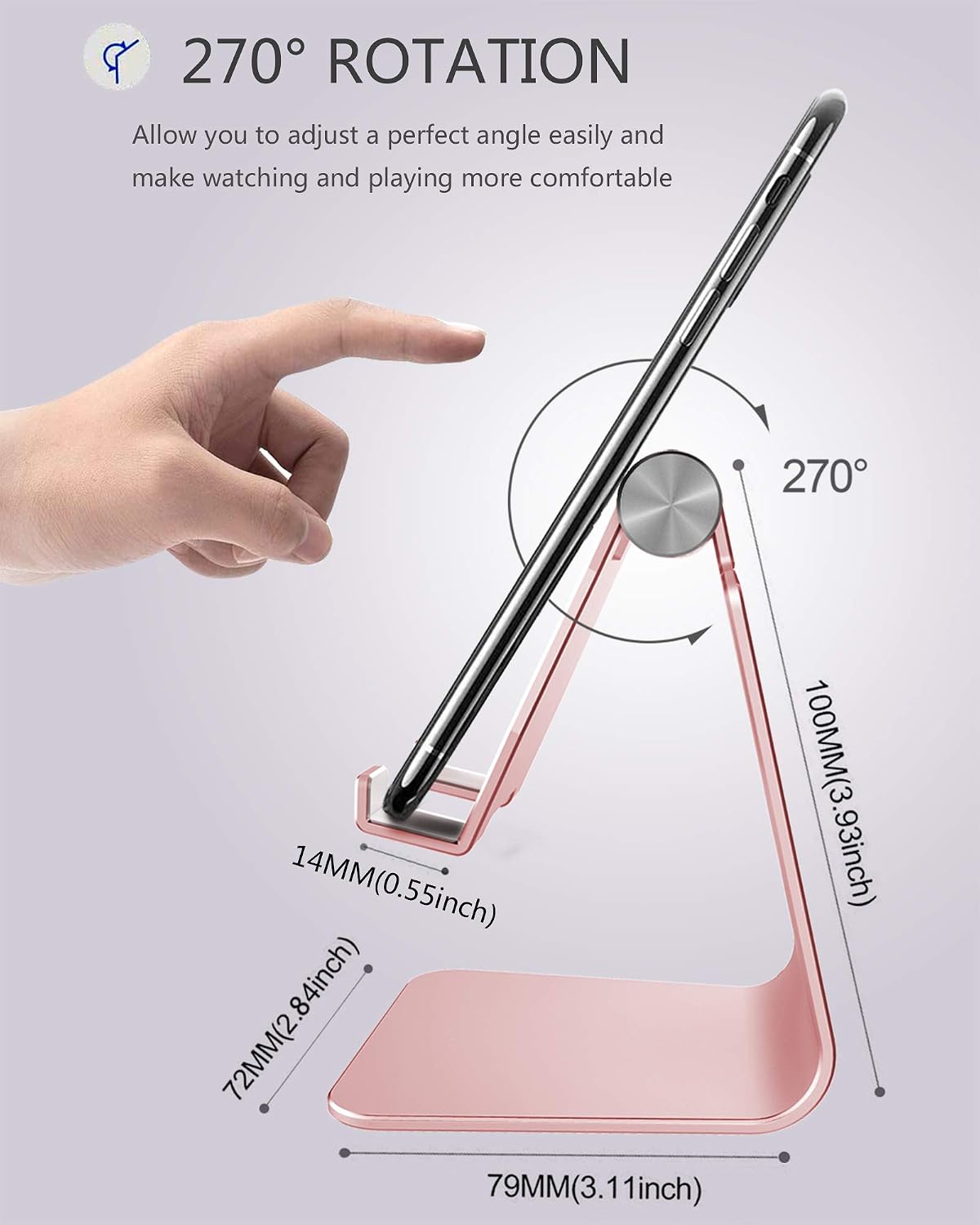 CreaDream Aluminum , Adjustable Phone Holder for Desk