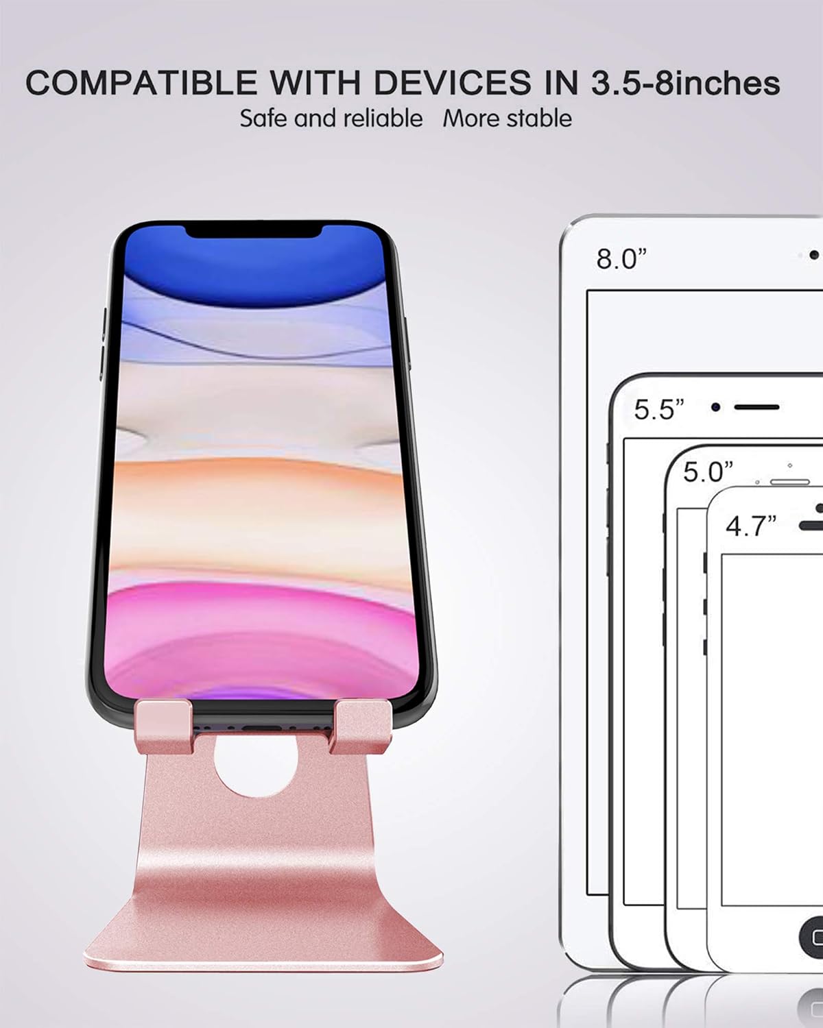 CreaDream Aluminum , Adjustable Phone Holder for Desk