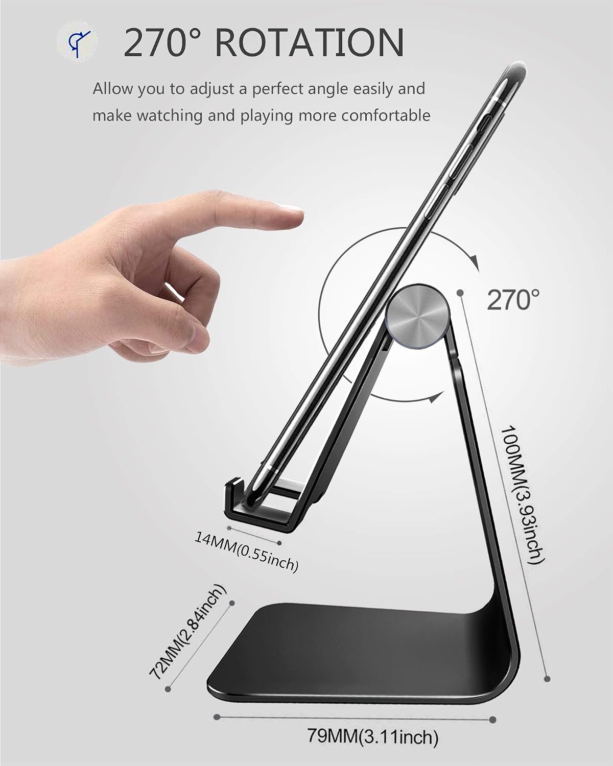 CreaDream Aluminum , Adjustable Phone Holder for Desk