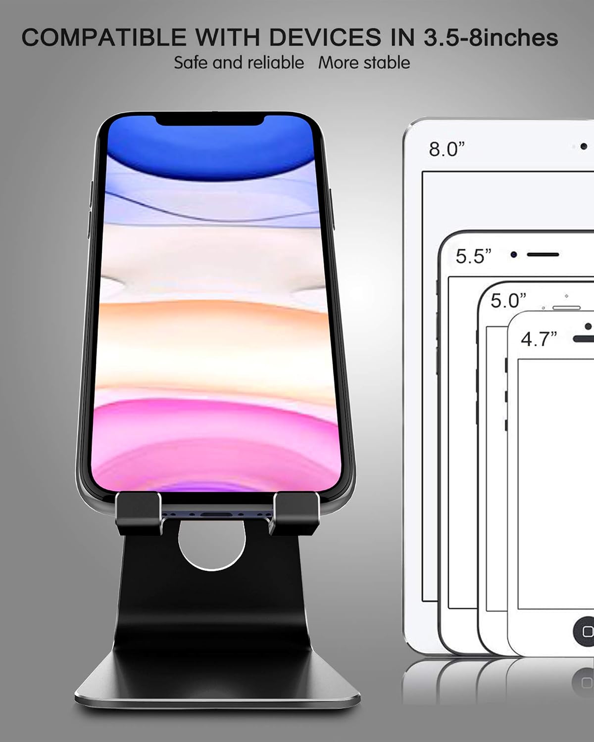 CreaDream Aluminum , Adjustable Phone Holder for Desk