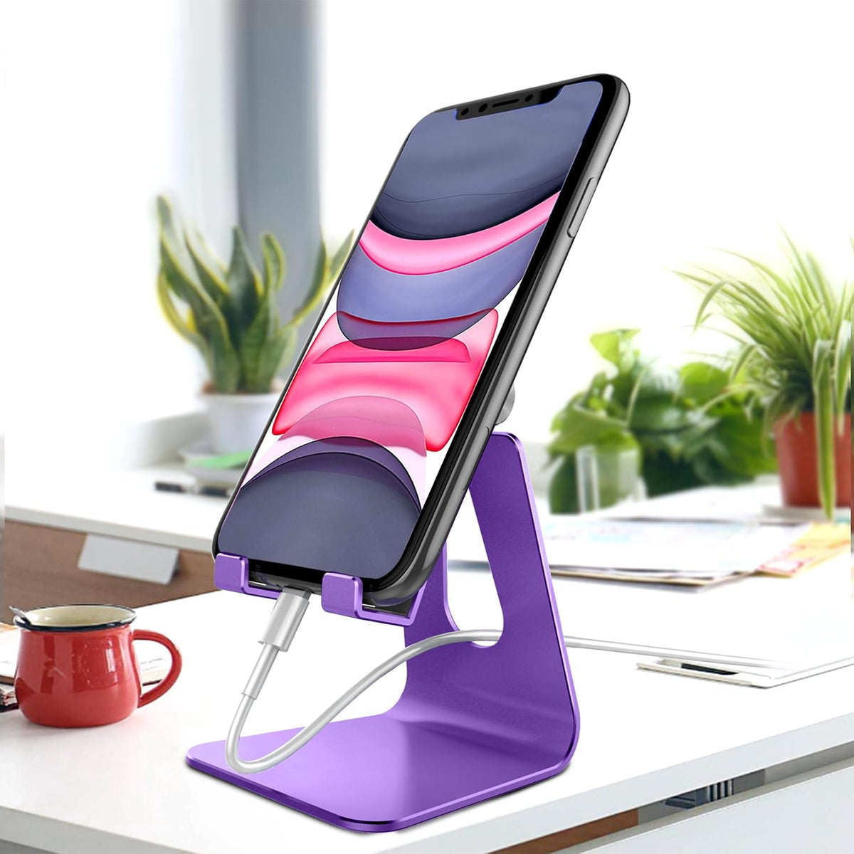 CreaDream Aluminum , Adjustable Phone Holder for Desk
