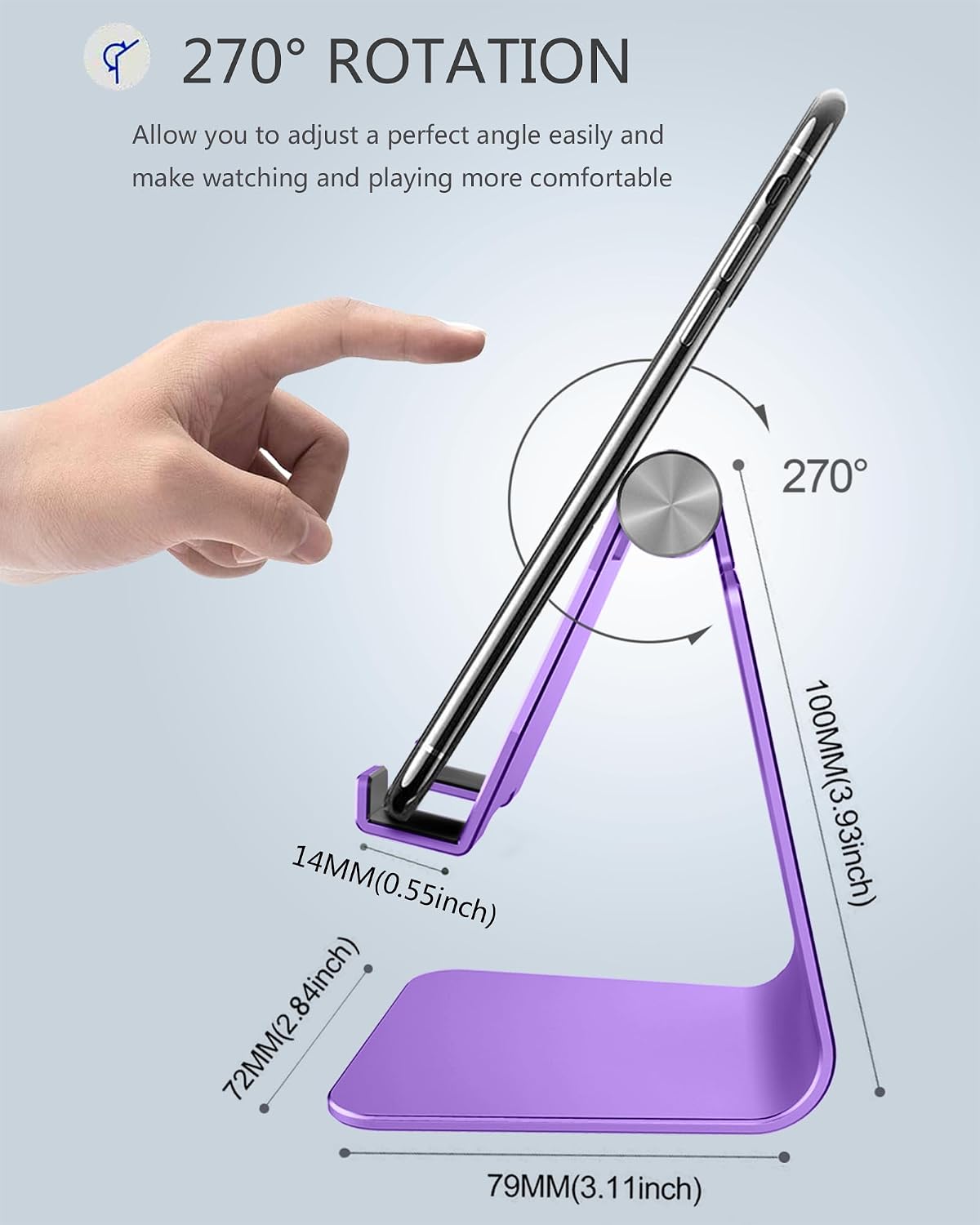 CreaDream Aluminum , Adjustable Phone Holder for Desk